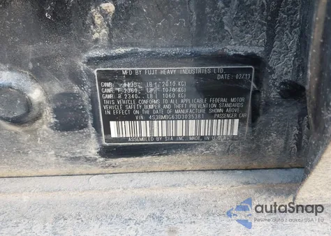 2013 Subaru Legacy 2.5I Premium z USA, uszkodzony, nr VIN 4S3BMBG63D3035381